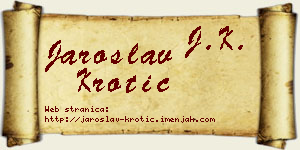 Jaroslav Krotić vizit kartica
